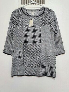 Black & White Patchwork Pattern Top